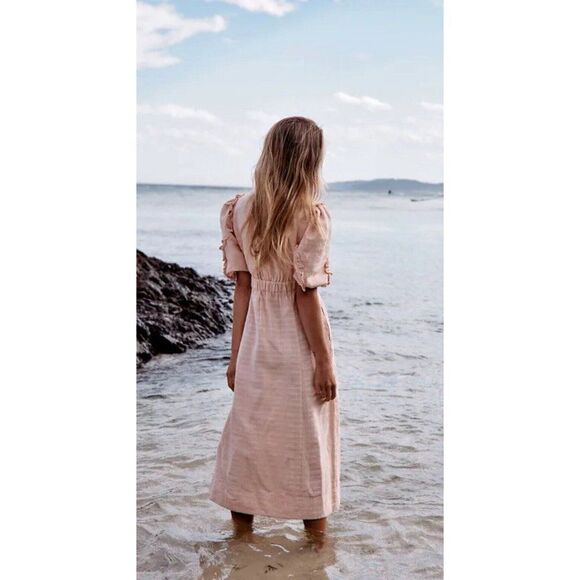 NWT FREE PEOPLE Sz XS SLOW PACE MIDI DRESS IN DREAMT KISS - Picture 3 of 3